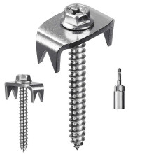 Wiederverwendbare Zaunklammern und Schrauben für Drahtgitterzäune, Metallbefestigungen mit Sechskantadapter