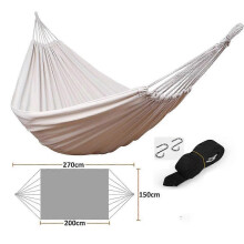Garden Hammock with Curved Wooden Spreader Bar, Portable for Indoor Outdoor Patio Garden Beach, Includes Carry Case
