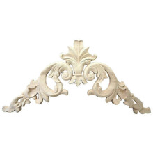 Unpainted Rubber Wood Carved Corner Onlay Applique 15x15cm European Style Furniture