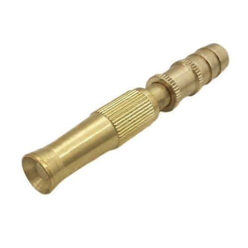 Brass Hose Nozzle 1/2 Inch Adjustable with Multiple Spray Patterns for Garden & Cleaning