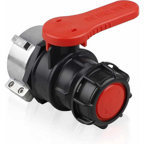 DN50 IBC Tank Adapter Valve, 75mm Thread Ball Valve for Plastic Container Drainage