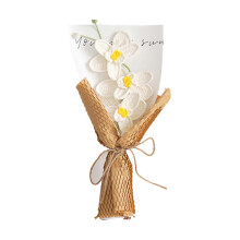 Handgestrickter Schmetterlings-Orchideenstrauß aus Wolle, handgefertigte Tischdekoration für Hochzeiten und Zuhause