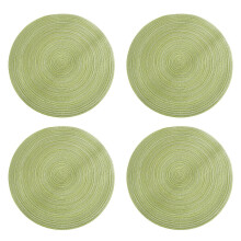 Ronde gevlochten katoenen placemats, set van 4, 38 cm