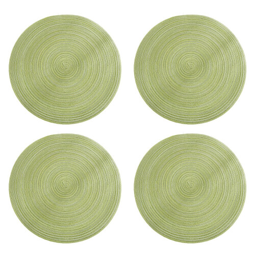 Runde, geflochtene Baumwoll-Tischsets, 4er-Set, 38 cm