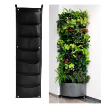Meiwo 7 Pocket Vertical Garden Wall Planter Bag, Hanging Plant Pockets for Indoor Outdoor Wall Mount