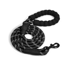 Guinzaglio imbottito riflettente per cani di taglia grande e media, 150 cm, in nylon, con moschettone girevole a 360.