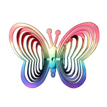 Wind Spinner Anti-deformed ABS 3D Butterfly Hanging Twister for Garden Outdoor Visual Effect Bird Repellent