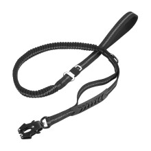 Guinzaglio elastico resistente per cani con moschettone a sgancio rapido, clip a rana girevole a 360 e fili riflettenti.