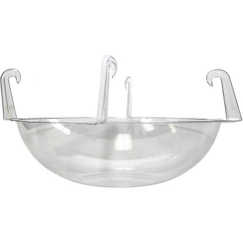 Clear Spherical Hanging Planter Base 35cm Transparent Plastic Drainage Tray
