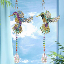 DIY-Windspiel-Malset, 6-teilig, Acryl-Sonnenfänger-Ornament mit Bienen, Insekten und Vögeln für Gartenfenster