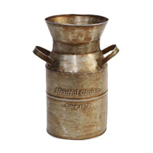Farmhouse Iron Tabletop Milk Bucket Vase for Artificial Dried Flower Arrangement