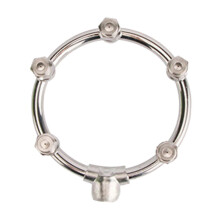 Ugello nebulizzatore a 5 teste in acciaio inox con connettore M14, getto regolabile per irrigazione di giardini e terreni agricoli.