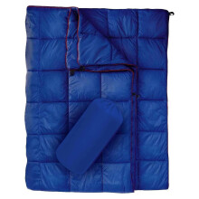 Waterdichte outdoor deken/mat voor wandelen, lichtgewicht nylon en katoen, blauw, 140x200 cm