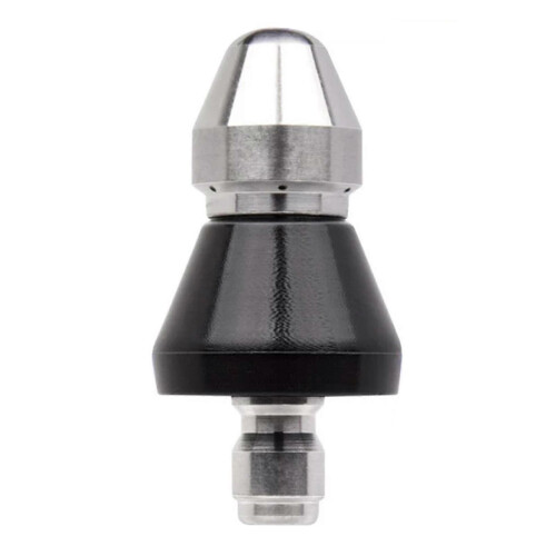 High Pressure Pipe Dredging Cleaning Nozzle, 1/4" Quick Insertion, 5000 PSI, Stainless Steel