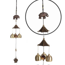Metall-Windspiel für Garten und Tür, 2er-Pack goldene Hängeglocken, 45,5 cm