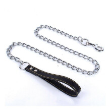 Chain Dog Leash for Walking and Training, Chew-Proof with Comfort Handle for Control