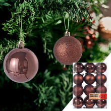 Christmas Tree Ornaments Balls Brown 24PC