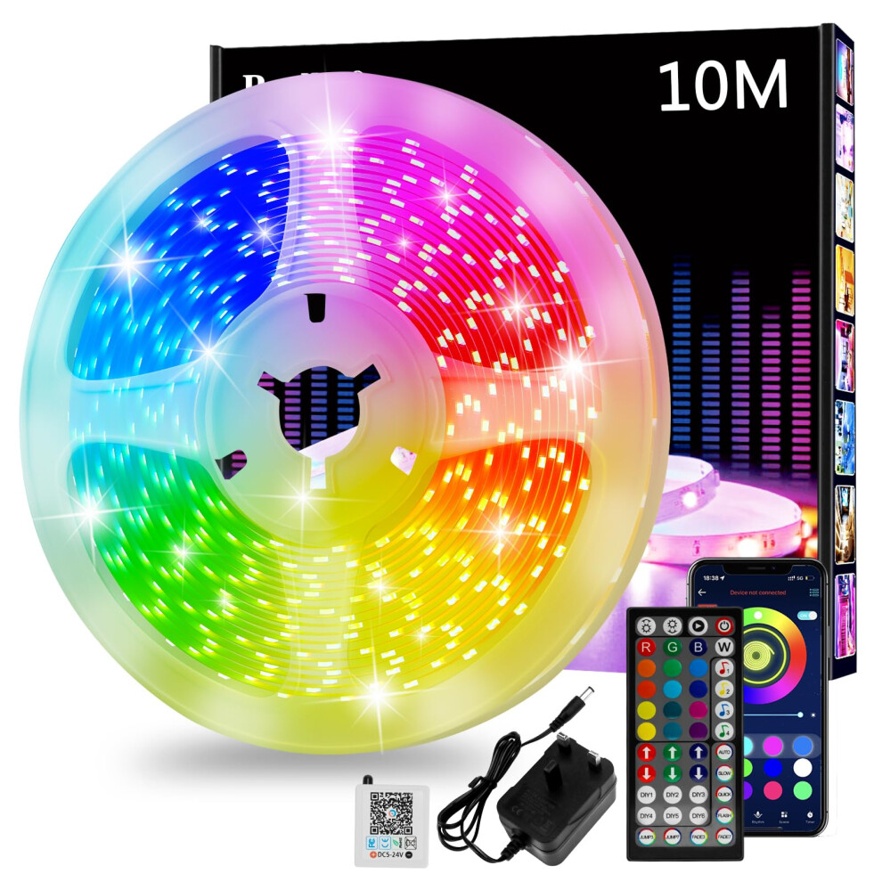 Realky Led Strip 10M Led S, Cuttable Led Strips With Smart App Control Remote, Music Sync Colour Changing Rgb Led Strip S For Light 71796659