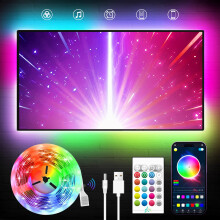 KANTUTOE TV LED Backlight, 23ft Lights for 70-100 Inch, RGB With Remote, Music Sync Bluetooth APP Control Strip USB Powered for Bedroom/Gaming Room