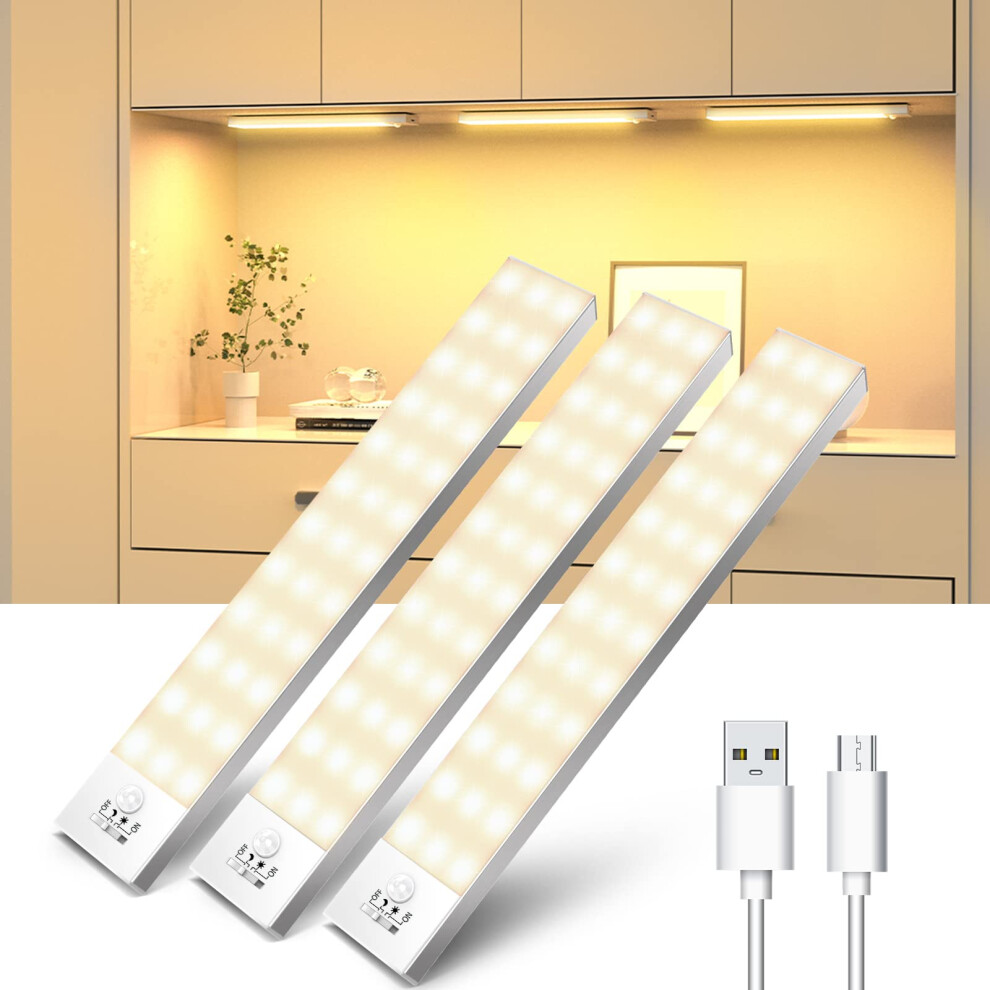 Ouila Motion Sensor Cabinet 3000K Usb Rechargeable 1000Mah Under Cabinet S Wireless Night 36Led Wardrobe For Stairs, Bedroom, Light 80429647
