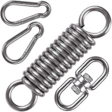 Kit di molle per sedia sospesa, gancio girevole a 360 resistente con assorbimento degli urti per altalena, amaca e sacco di sabbia.