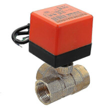 Zawór kulowy trójdrożny z napędem elektrycznym, mosiężny, 220 V AC, typu T, z napędem elektrycznym, pełnoprzelotowy
