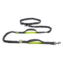 Guinzaglio per cani a mani libere con elastico riflettente, cintura regolabile in vita e doppia impugnatura per corsa, passeggiate ed escursioni.