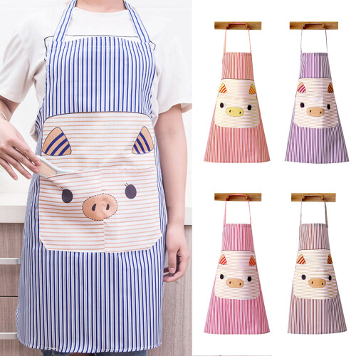 Lovely Pig Polyester Sleeveless Apron with Pockets