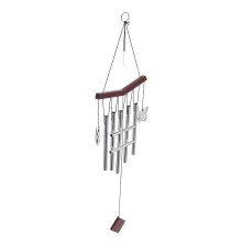 Campanelli a vento a forma di farfalla da appendere per giardino, in alluminio e legno, 2 pezzi.