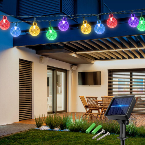 100LED Solar Garden Lights,12M/39Ft Solar String Lights Waterproof