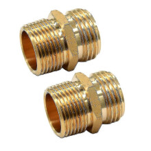 Złącze męskie 3/4" GHT na męskie 3/4" NPT z mosiądzu, adapter do węża ogrodowego i rury z litego mosiądzu (opakowanie 2 szt.)