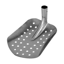 Metalen zeefschep voor het reinigen van riolering en modder, schep met 90 gebogen kop en maasgaten, 29,5 cm afvoerschep