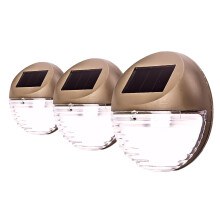 Status Hobart Outdoor Garden Fence Solar Light / 3 Pack of 11 Centimeter Diameter White Light/Fence Lights/Waterproof Garden Fence Solar Light/Rechar