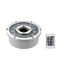 LED-fonteinverlichting RGB-ring met afstandsbediening, IP68 onderwater zwembadverlichting AC12V 6W roestvrij staal