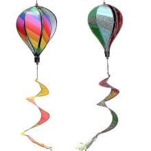 2-teiliges Ballon-Windspiel mit gestreiften und paillettenbesetzten Paneelen, 110 cm Windsack für Garten, Hof und Balkon