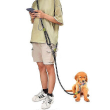 Guinzaglio per cani a tracolla riflettente, a mani libere, in corda di nylon da 2,3 metri, ideale per passeggiate e corsa.