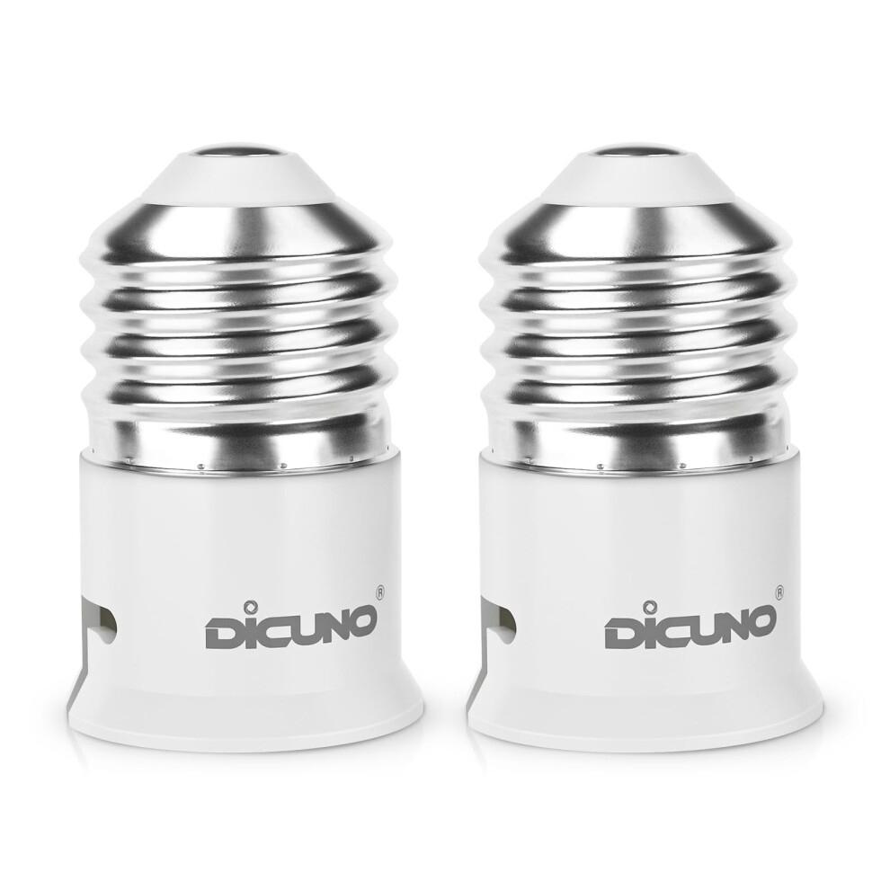Dicuno E27 To B22 Socket Converter, Screw To Bayonet Socket Adapter, Es To Bc Lamp Base Adapter For Led Bulbs And Incandescent And Cfl Bulbs (2 Packs 11943587