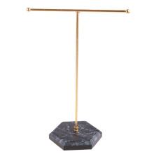 Jewelry Stand Marble Metal Tabletop Necklace Rack