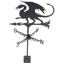 Zwarte ijzeren windwijzer voor montage op een tuindak, windrichtingsaanwijzer, Halloween-decoratie voor buiten