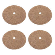 Green Coconut Fibre Mat for Plants, Set of 4, Natural Mulch Mat for Moisture Retention