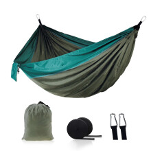 Amaca da campeggio doppia e singola portatile con 2 cinghie per alberi, 270x140 cm, tessuto tinto in filo, portata 250 kg.