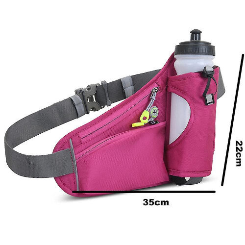 Running Water Bottle Hydration Belt with Hiking Walking Waist Pack Reflective Adjustable-n