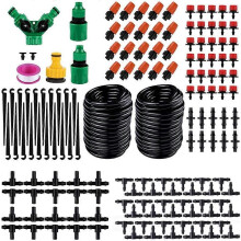 Kit d'irrigation goutte à goutte 30m automatique pour serre pelouse jardin avec goutteurs réglables