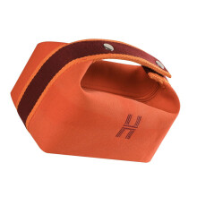 Neceser portátil impermeable de lona suave, gran capacidad, con asa, ideal para viajes al aire libre y uso diario, color naranja.