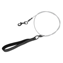 Guinzaglio per cani in filo d'acciaio, 120 cm, corda resistente con fibbia in lega, ideale per passeggiate all'aperto.