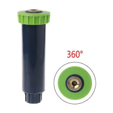 Aspersor automático emergente, 10 cm de altura, diámetro de pulverización de 3 a 4,5 m, rosca NPT de 1/2", para riego de césped y jardín.