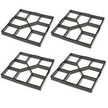 4-teiliges DIY-Trittstein-Formset aus Beton, 40 x 40 cm, wiederverwendbar, für Gartenwege, Gartenpflasterung