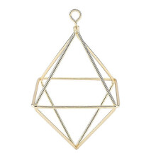 Portapiante aeree geometrico dorato, sospeso per Tillandsia, ideale per decorare casa e ufficio.