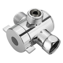 Adaptador desviador de ducha de 3 vías con conector angular y cartucho cerámico para inodoro de baño