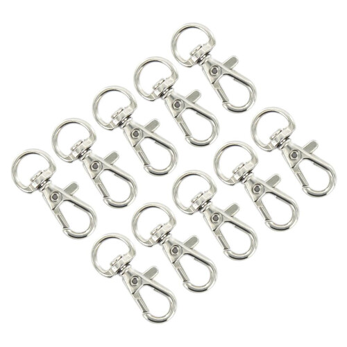 Metal Swivel Clasps Snap Hooks 10mm Internal Width 10 pcs